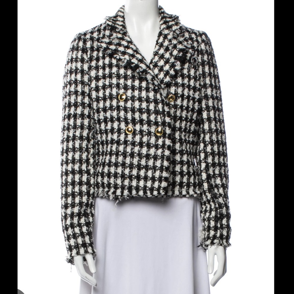 House of Harlow 1960 Black and White Checkered Blazer